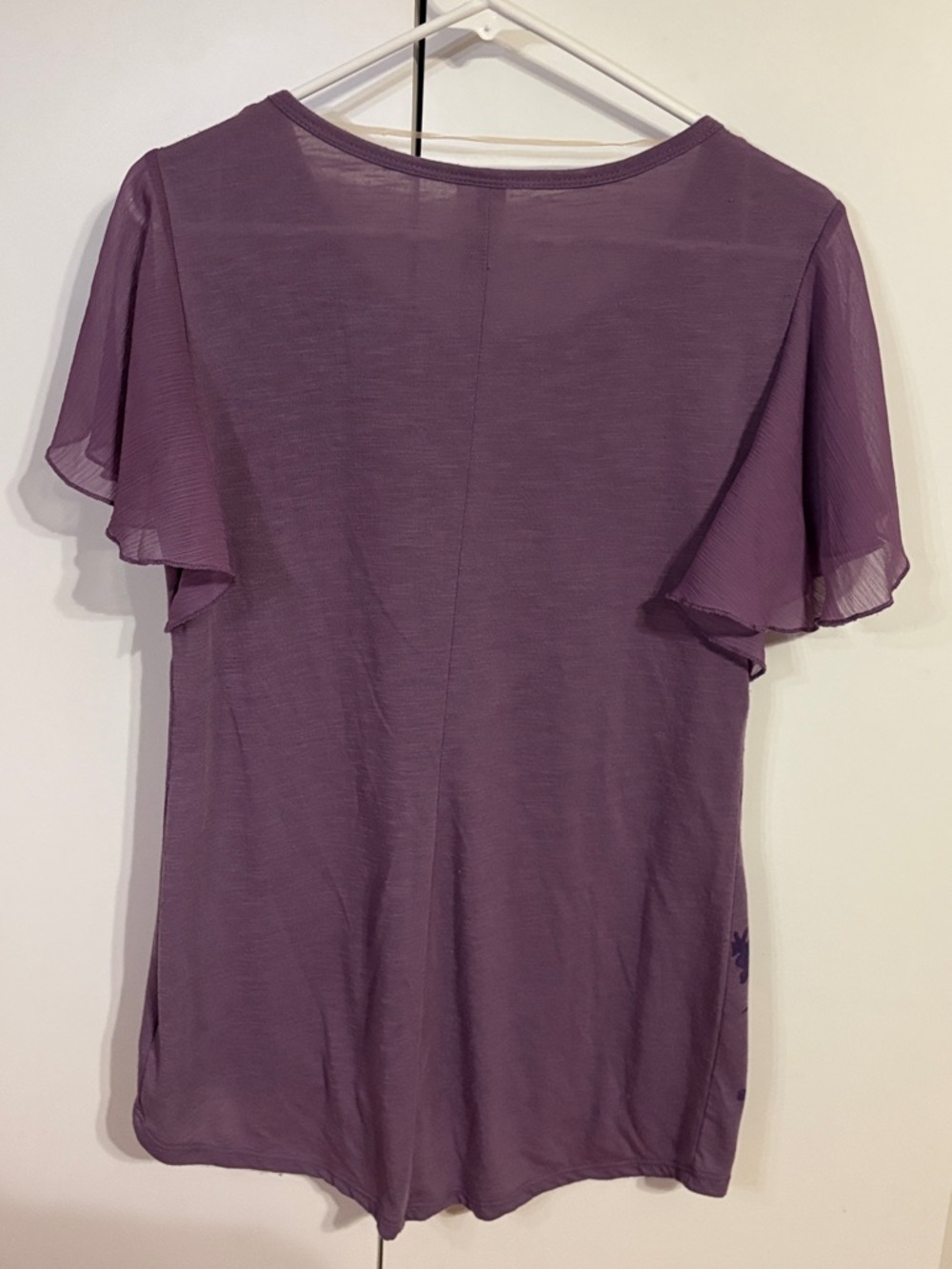 Faded Glory Lavender Floral Scoop Neck Short Sleeve Top - Picture 6 of 6